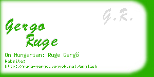 gergo ruge business card